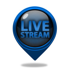 Live stream pointer icon on white background