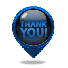 Thank you pointer icon on white background