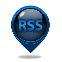 RSS pointer icon on white background