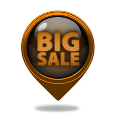 Big sale pointer icon on white background