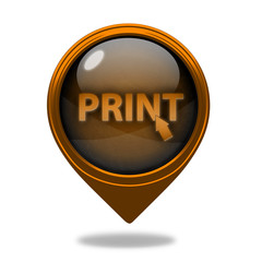 Print pointer icon on white background