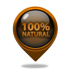 100% natural pointer icon on white background