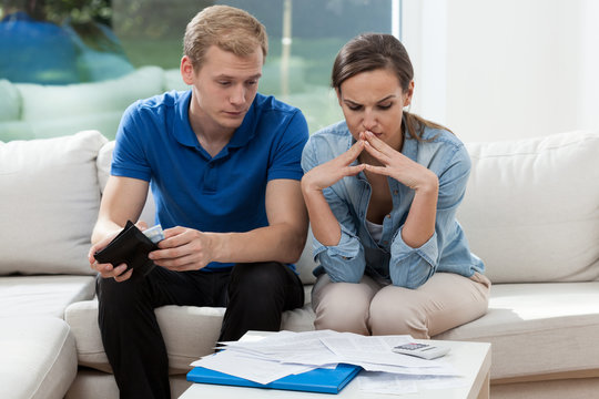 Young couple having financial problems