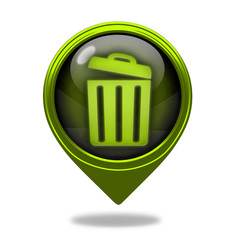 trash can pointer icon on white background