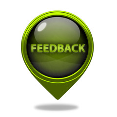 Feedback pointer icon on white background