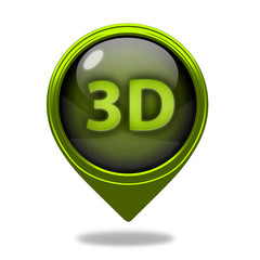 3d pointer icon on white background