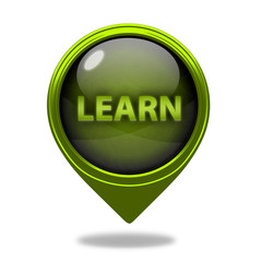 Learn pointer icon on white background