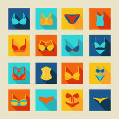 Lingerie set icons- Illustration