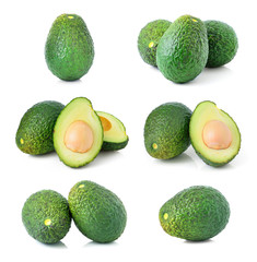 fresh avocado isolated on white background