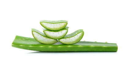 aloe vera fresh leaf isolated on white
