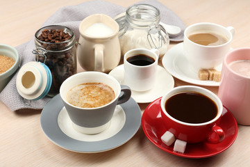 Fresh coffee with several ingredients