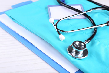 Medical supplies on table