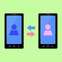 Flat style smart phone with talk