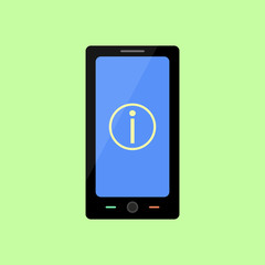 Flat style smart phone with information sign