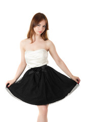 Naklejka premium girl in black skirt