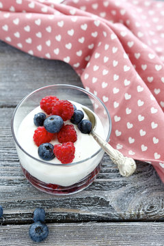 berry yogurt in a glass