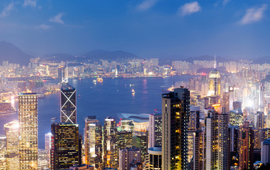 Naklejka premium Hong Kong skyline