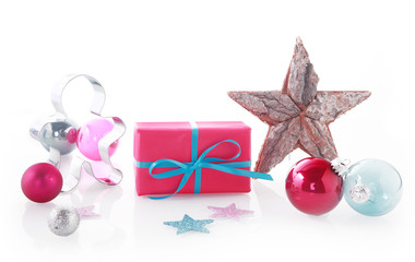 Assorted Christmas Items on White Background
