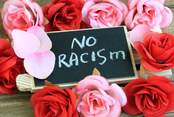 sign showing the concept of no racism