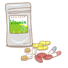 ビタミンAサプリメントと錠剤