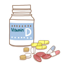 ビタミンDサプリメントと錠剤