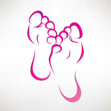 foot print ountlined vector symbol
