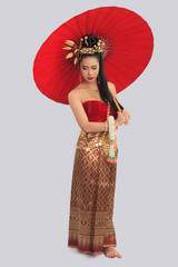 Thai Woman In Traditional Costume Of Thailand