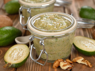 Crude jam of feijoa and walnuts