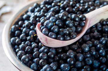 Delicious and healthy blueberries in a bowl
