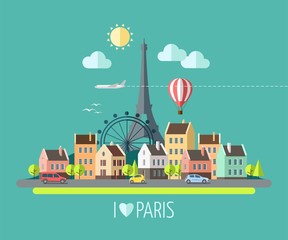 Eiffel tower in Paris, France - obrazy, fototapety, plakaty