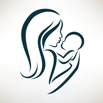 Hand sketch of mother with baby Royalty Free Vector Image-tmf.edu.vn