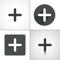 Plus icons. Set elements for design. Vector illustration.