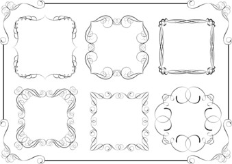 Set of swirl calligraphic frame design