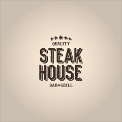 A retro style steak house vector badge