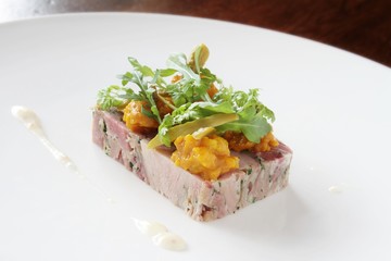 plated pork and chicken terrine