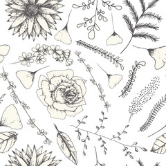 Abstract seamless flower pattern - 72857877