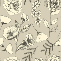 Abstract seamless flower pattern