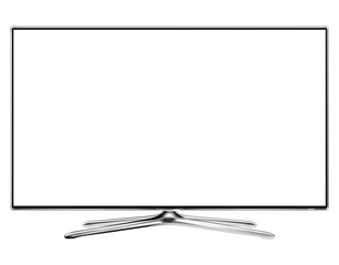 TV, modern television monitor isolated with white screen.