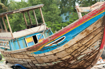 Old fishing boat in Vietnam