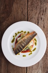 cooked sea bass meal