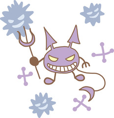 悪玉菌のイメージイラスト