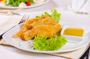 Chicken Strips with Mustard Dipping Sauce