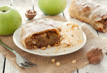 Traditional apple strudel