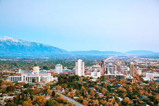 Downtown Salt Lake City stock image. Image of utah, twilight - 81810263