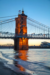 John A. Roebling Suspension Bridge in Cincinnati