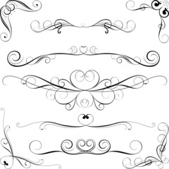 Swirl set of ornamental elements