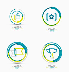 Award icon set, Logo collection