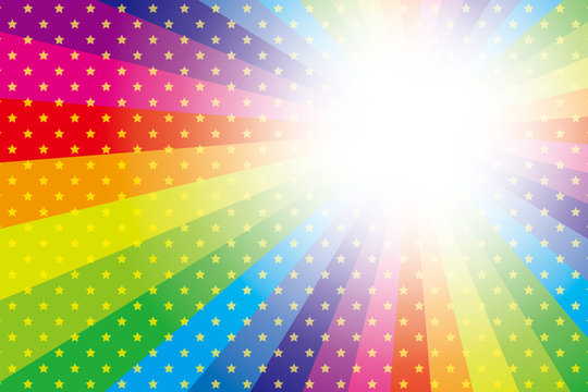 #Background #wallpaper #Vector #Illustration #design #free #free_size #charge_free #colorful #color rainbow,show business,entertainment,party,image 背景素材壁紙(星屑と虹色の放射)