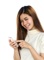 woman with smartphone.