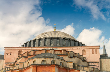 Fototapeta na wymiar Hagia Sophia Cathedral exterior view, Istanbul